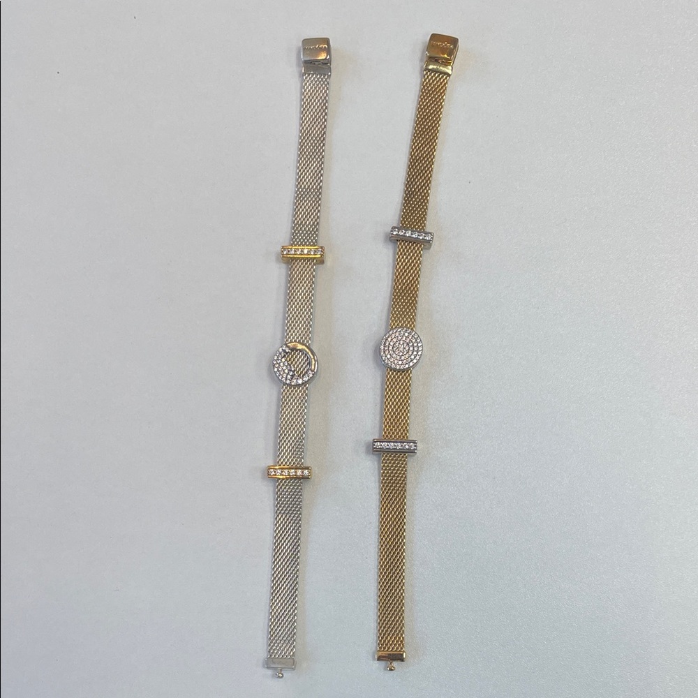 Pandora Silver and Gold Mesh Bracelets (reflection collection)